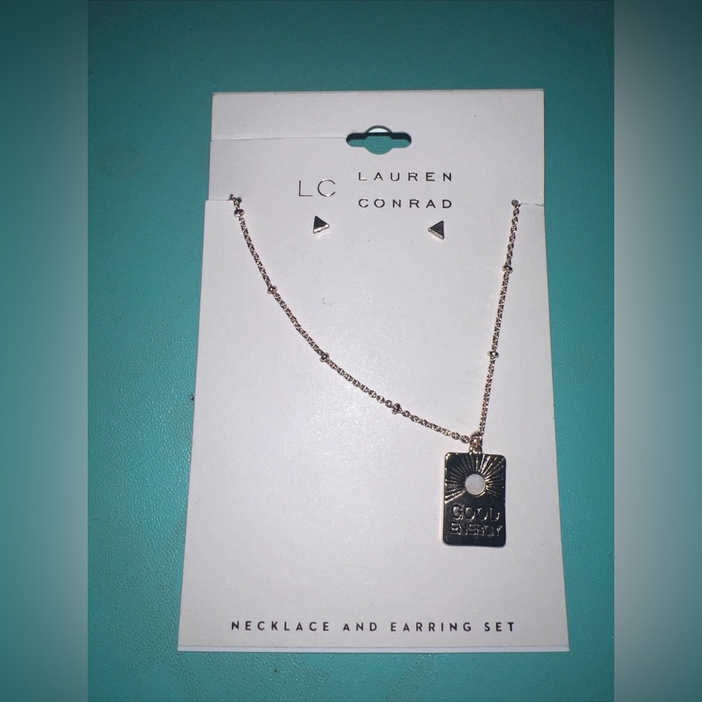 Lauren Conrad Good Energy Necklace with Earrings